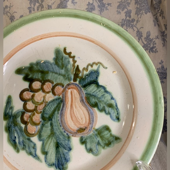 VTG John B Taylor Ceramics Hand-Painted Dinner Plate Pear and Grapes - Picture 3 of 8